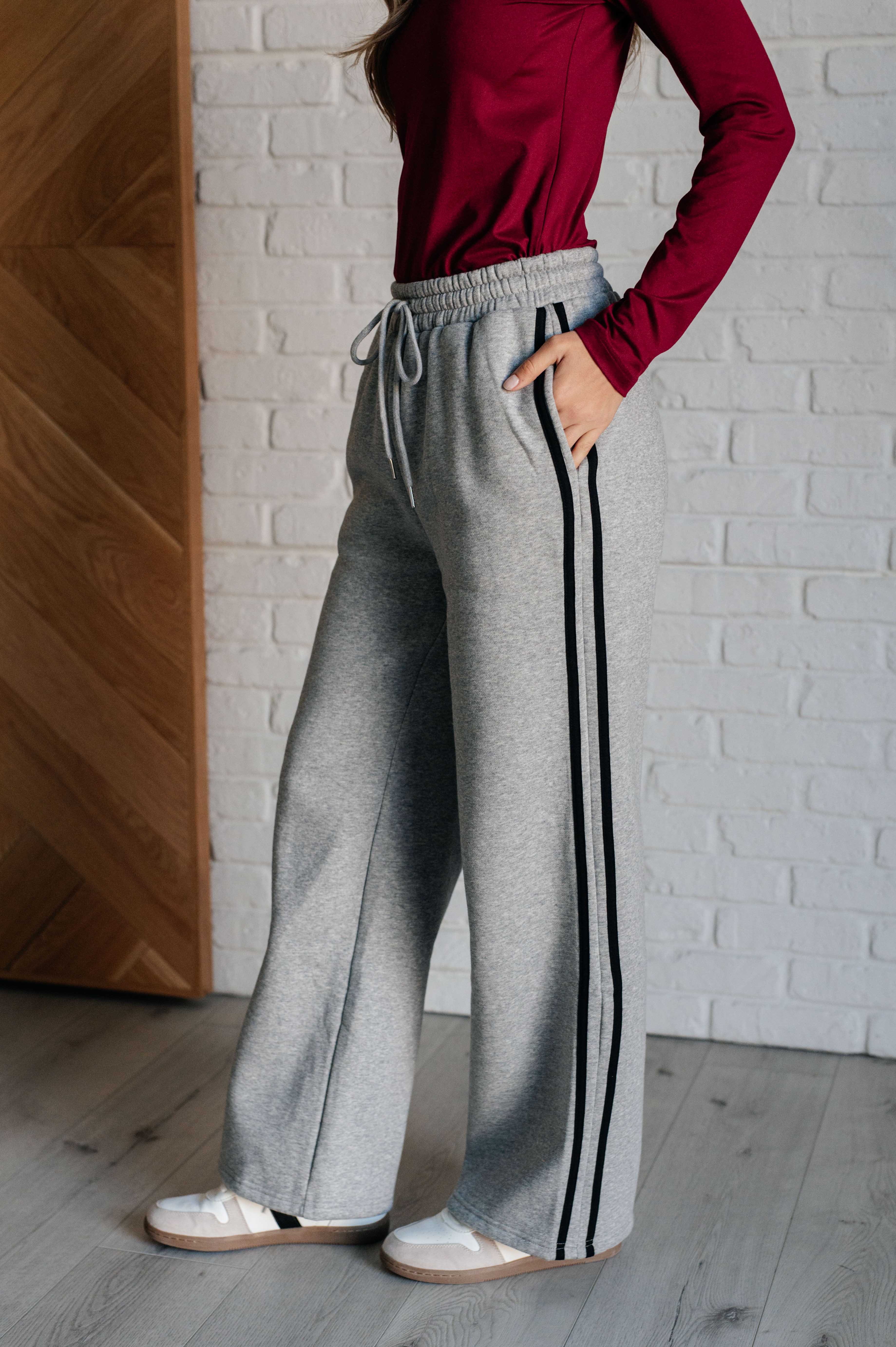 Don't Get Stuck Stripe Detail Sweatpants