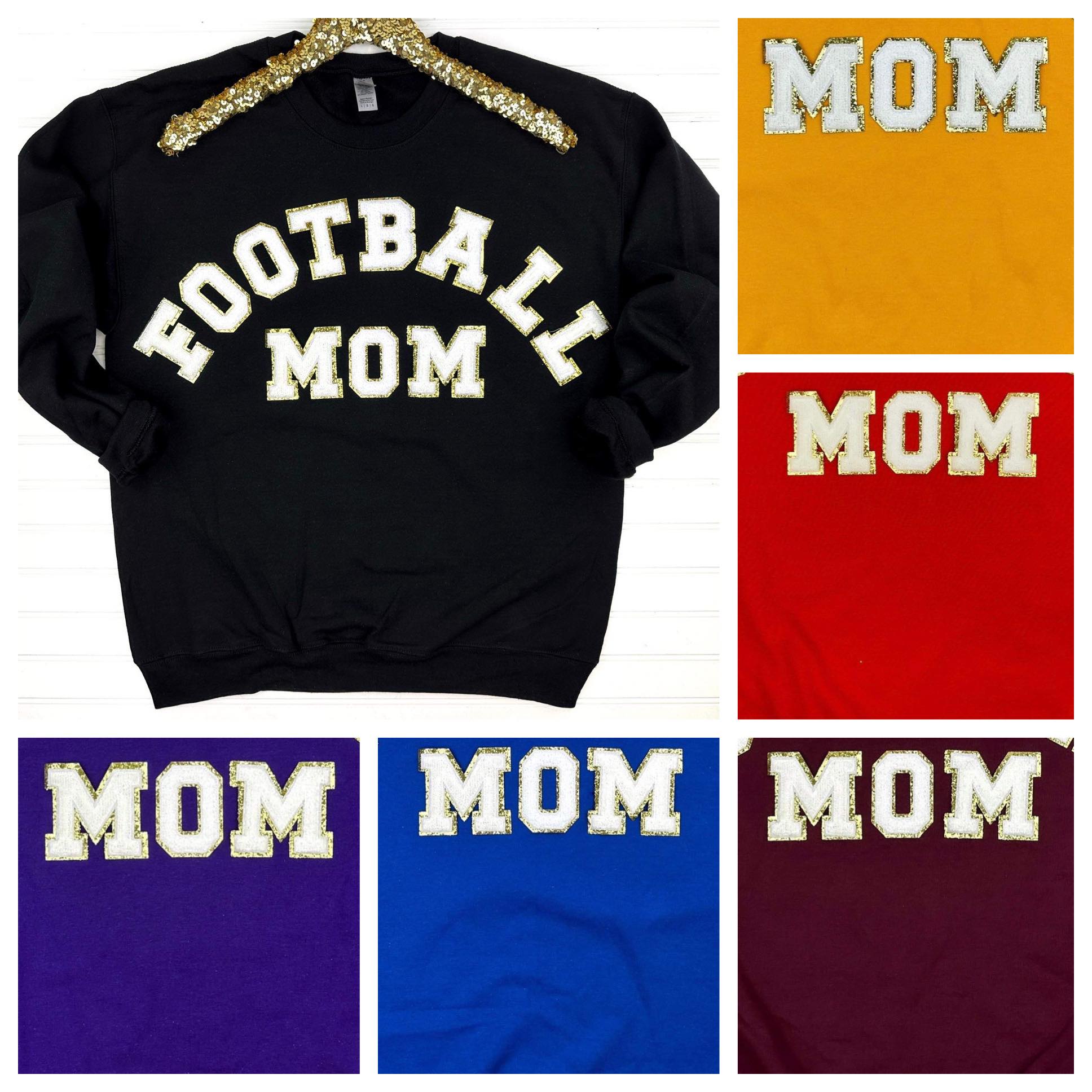 PREORDER: Football Mom Chenille Patch Sweatshirt