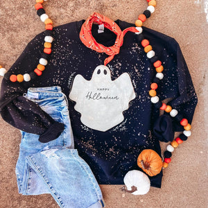PREORDER: Halloween Ghost Bleached Sweatshirt