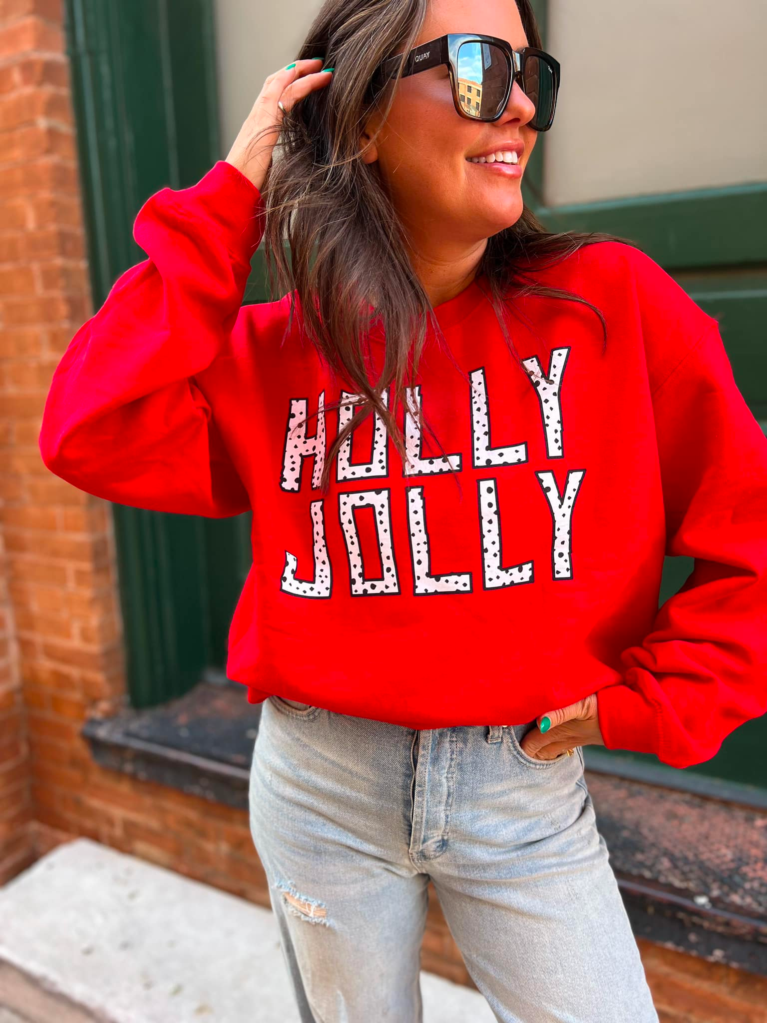 PREORDER: Holly Jolly Sweatshirt in Red
