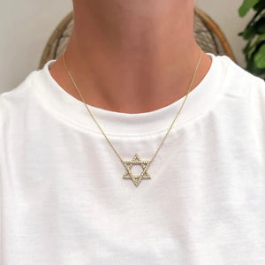PREORDER: Star of David Cubic Zirconia Pendant Necklaces in Two Colors