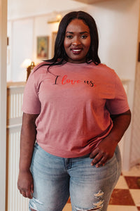 I Love Us Tee in Heather Mauve