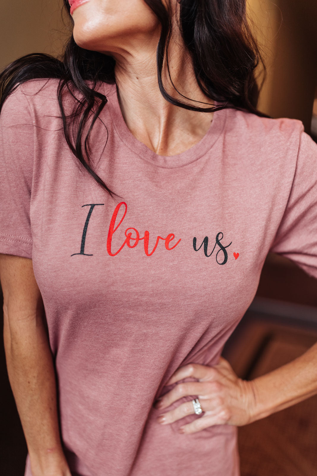 I Love Us Tee in Heather Mauve