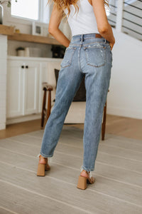 Josie High Rise Button Fly Boyfriend Jeans