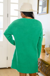 Joyful Season Sweater Tunic In Green