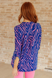 Lizzy Top in Blue Zebra