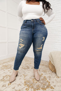 Mid-Rise Destroyed Relaxed Fit Jeans